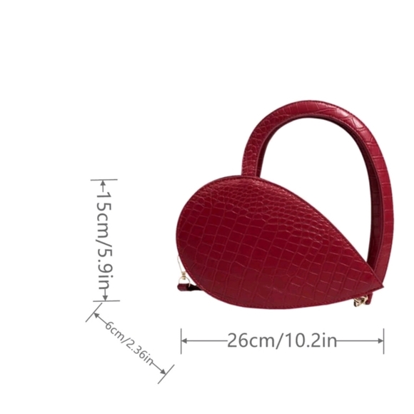 Crocodile Pattern heart shaped Double Handle Handbag - Picture 5 of 5